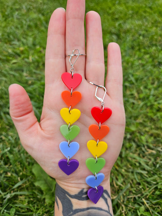 Rainbow Heart Earrings