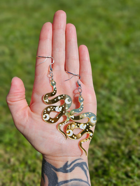 Gold Serpent Earrings