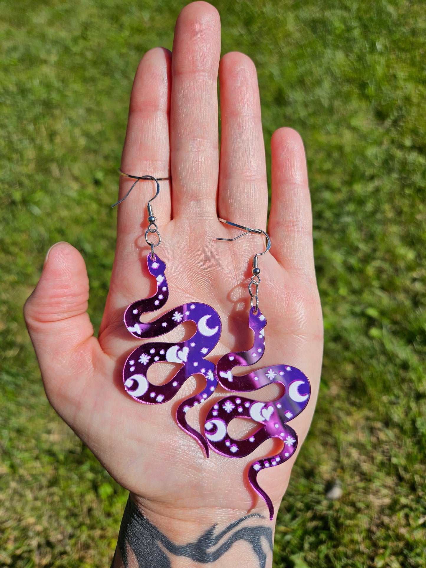 Royal Purple Serpent Earrings