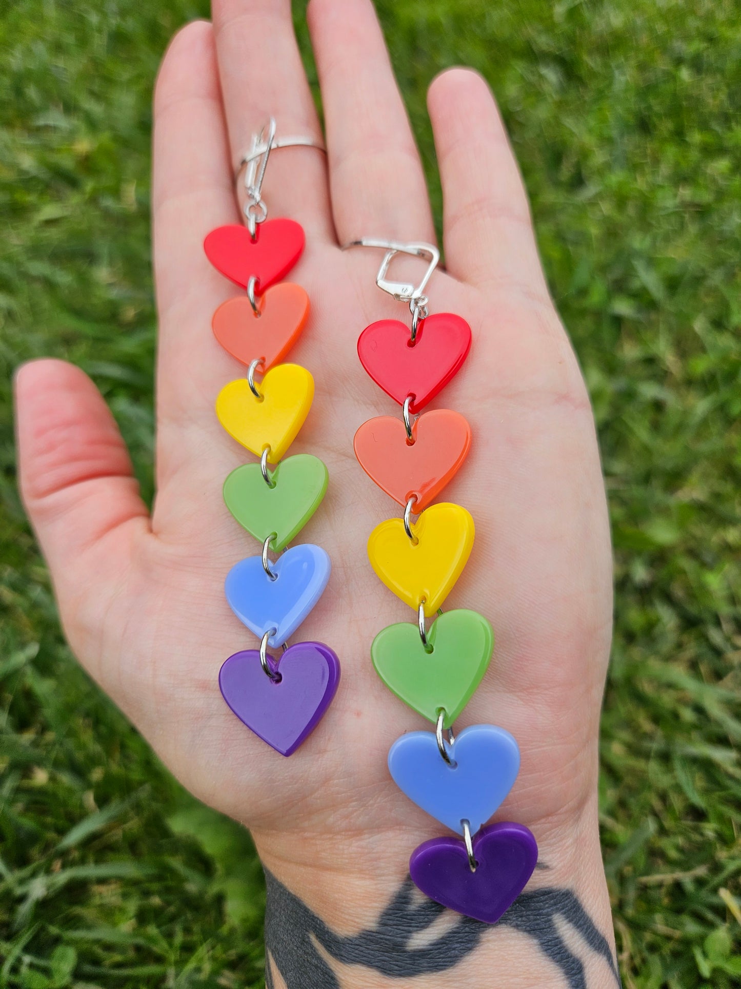 Rainbow Heart Earrings