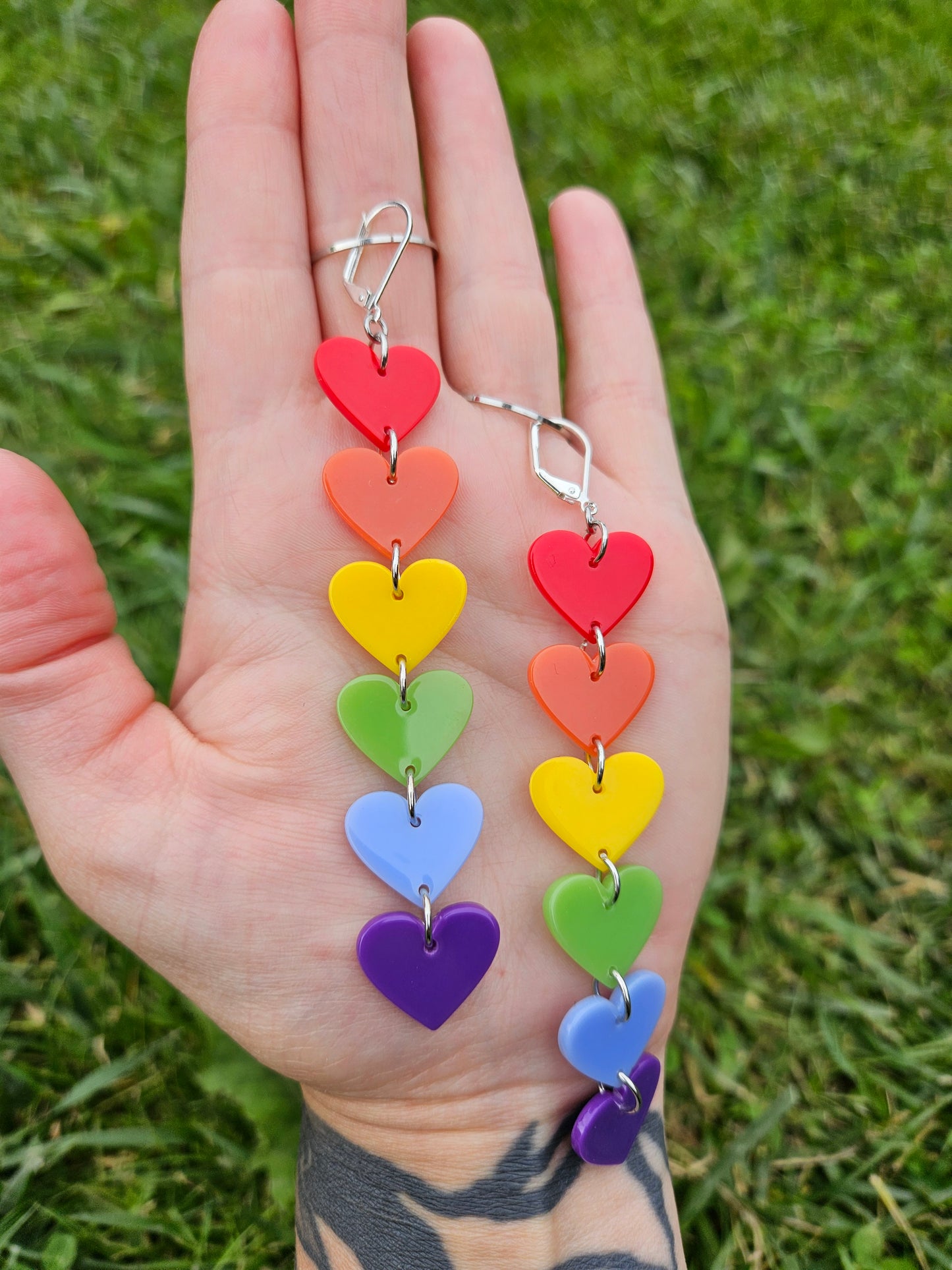 Rainbow Heart Earrings