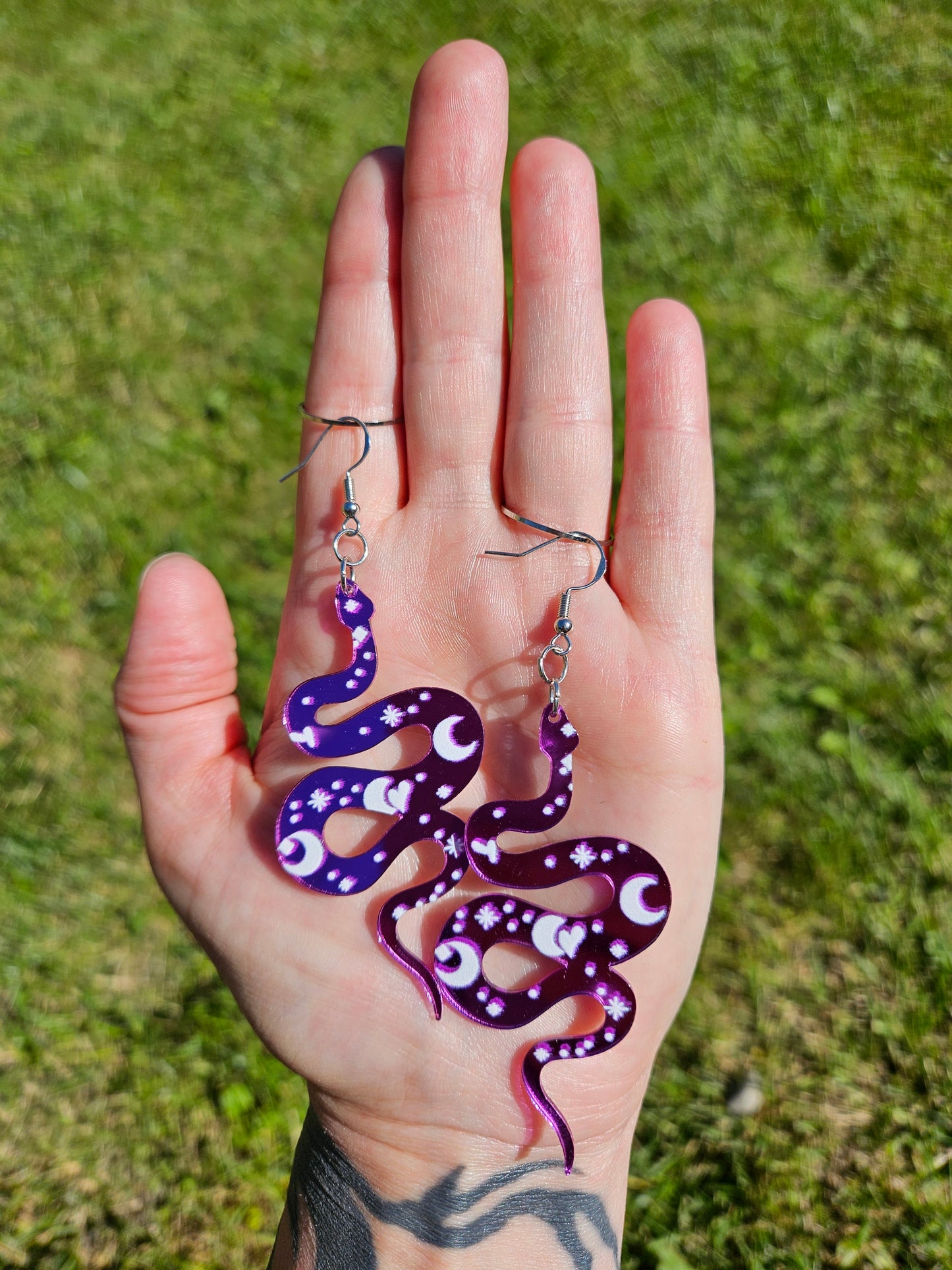 Royal Purple Serpent Earrings