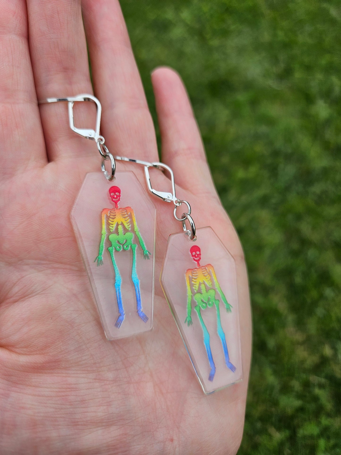 Rainbow Skeleton Earrings