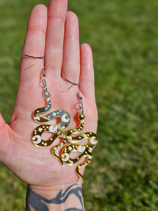 Gold Serpent Earrings