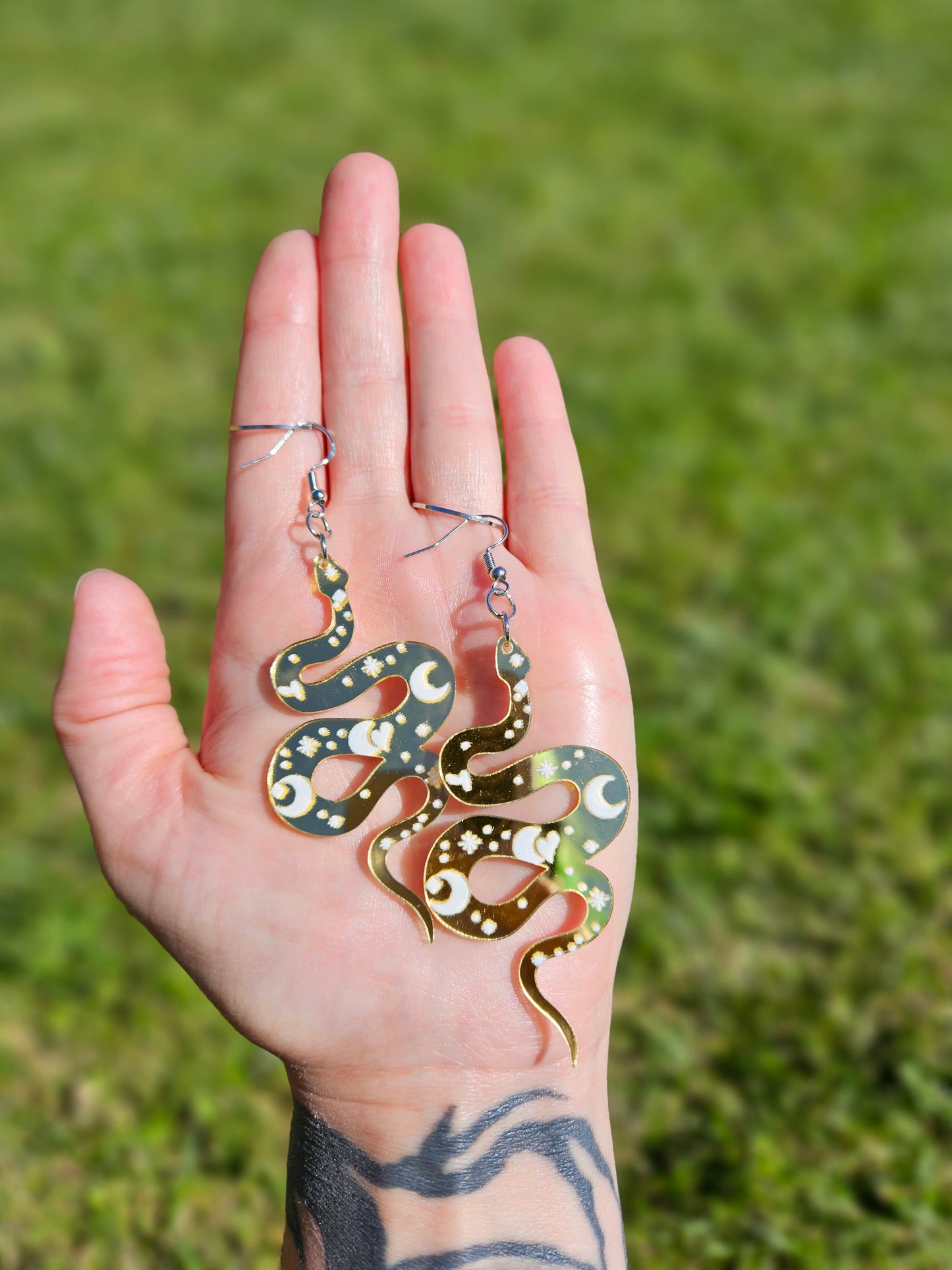 Gold Serpent Earrings