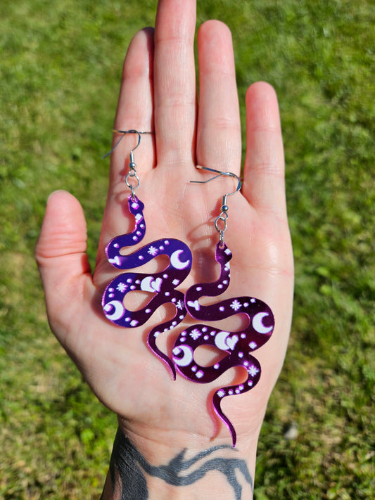 Royal Purple Serpent Earrings