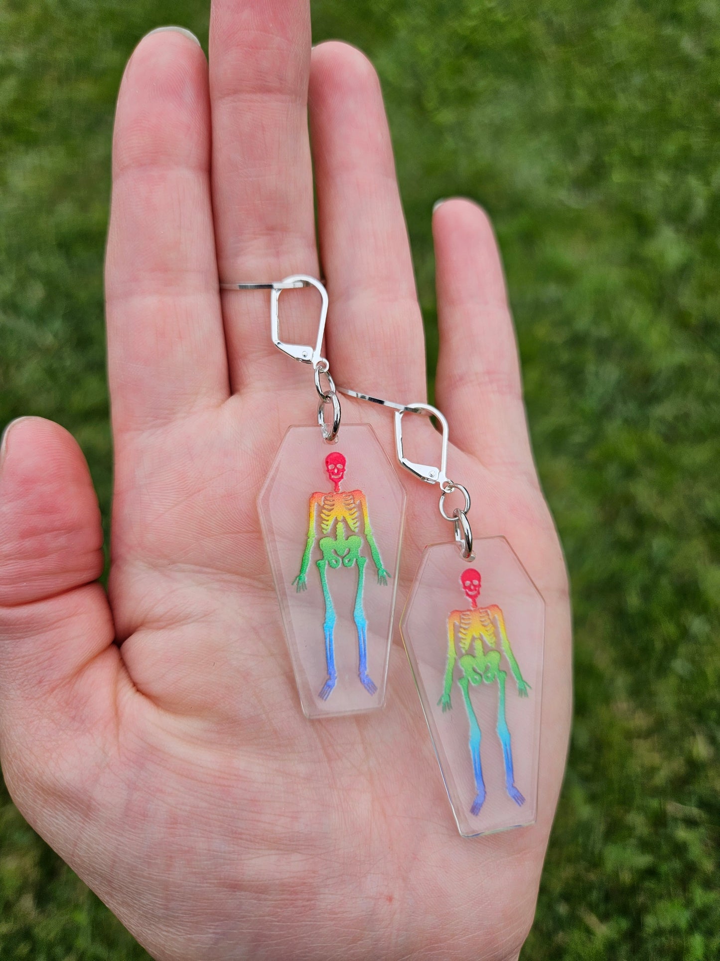 Rainbow Skeleton Earrings