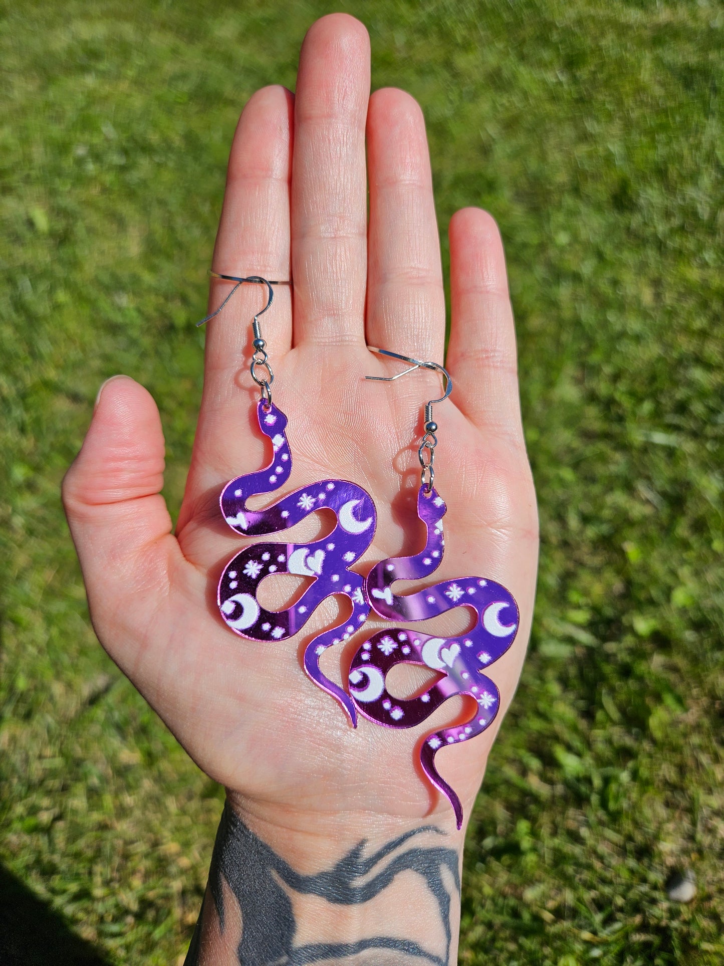 Royal Purple Serpent Earrings