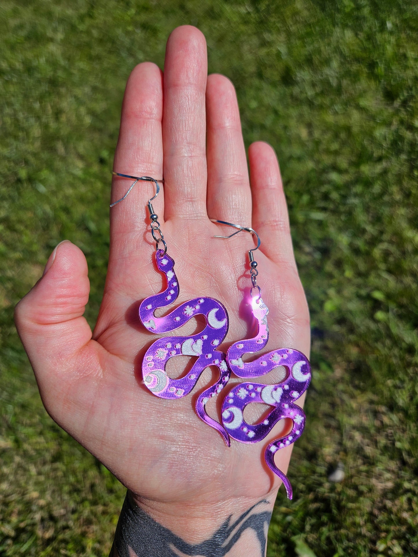 Royal Purple Serpent Earrings