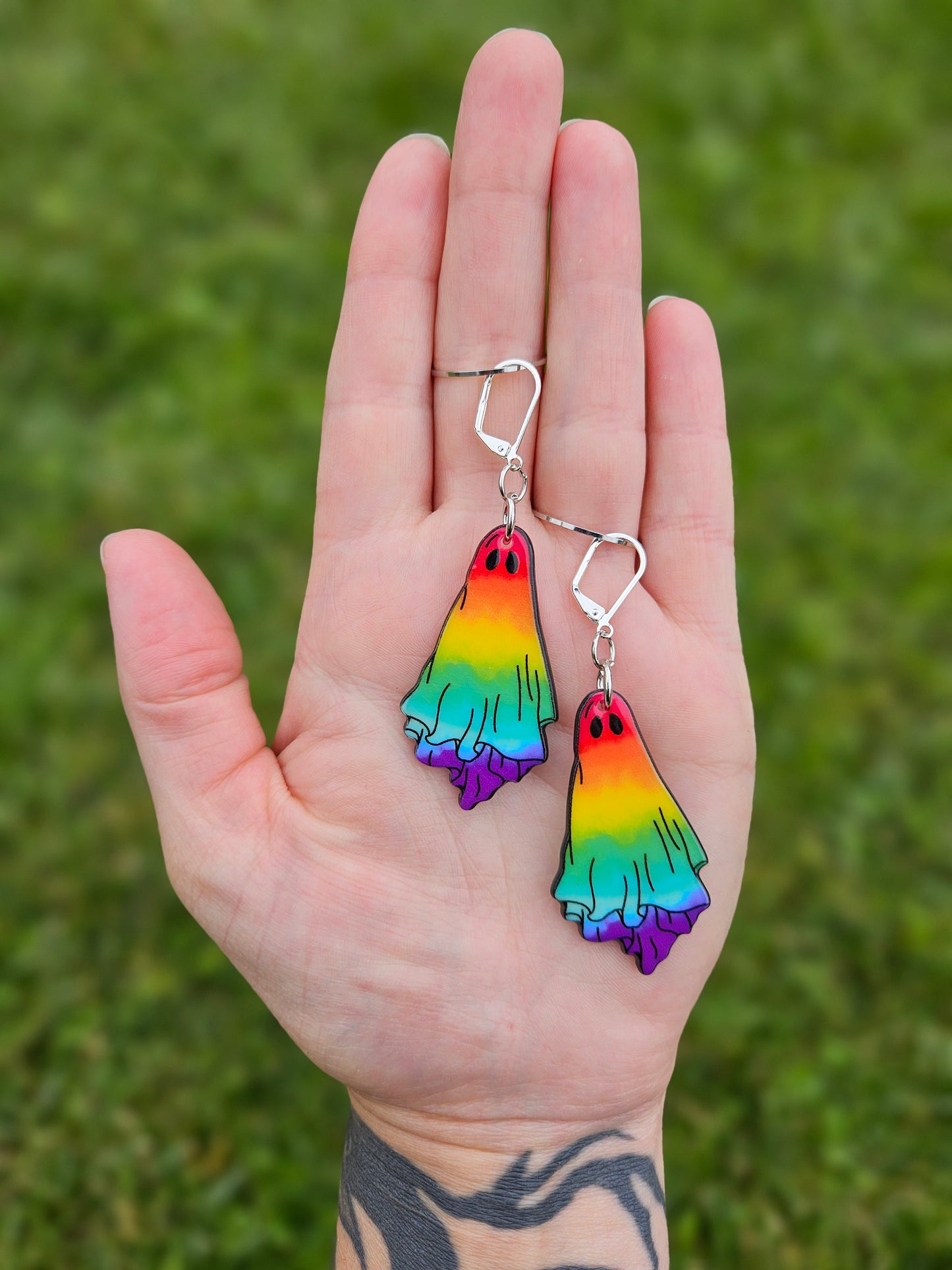 Rainbow Ghost Earrings