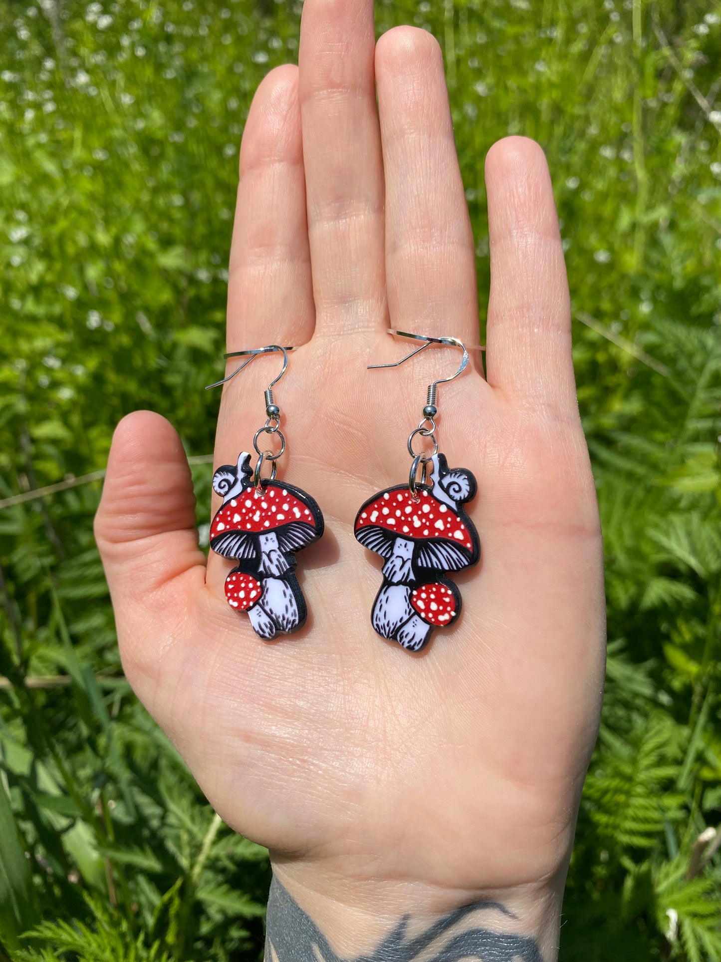 Poisonous Mushroom Earrings