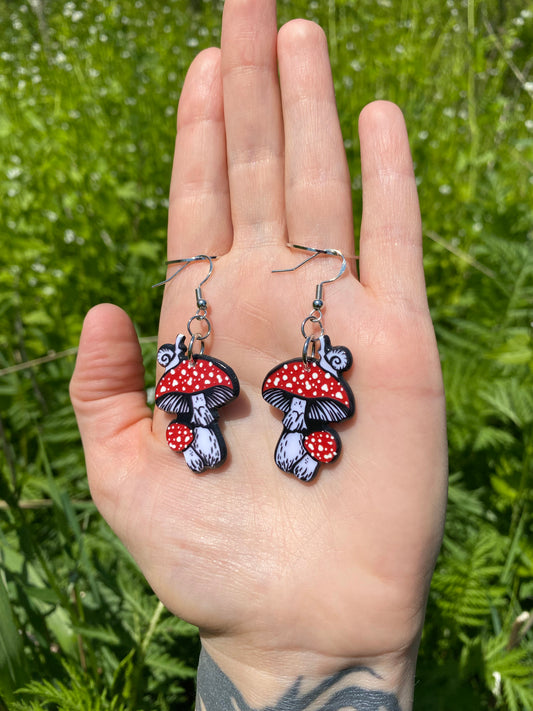 Poisonous Mushroom Earrings