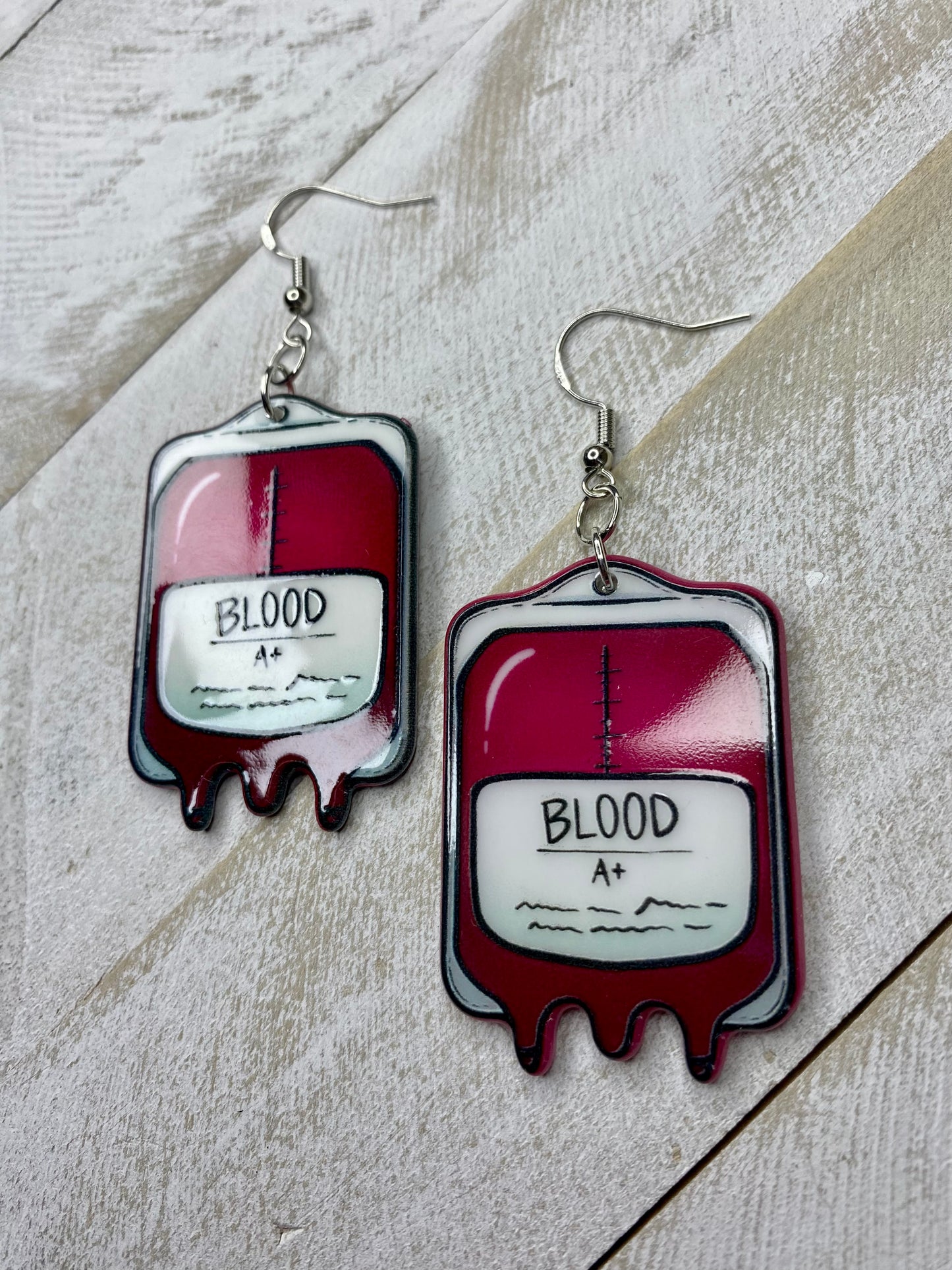 Blood Bag Earrings