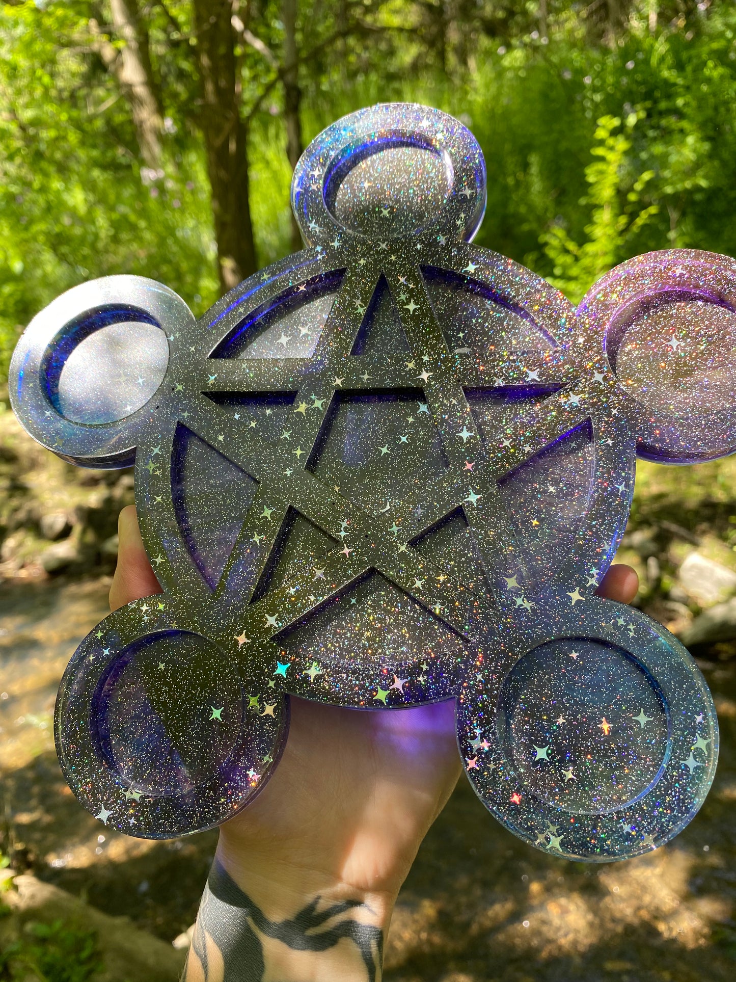 Pentacle Candle Holder - Galaxy