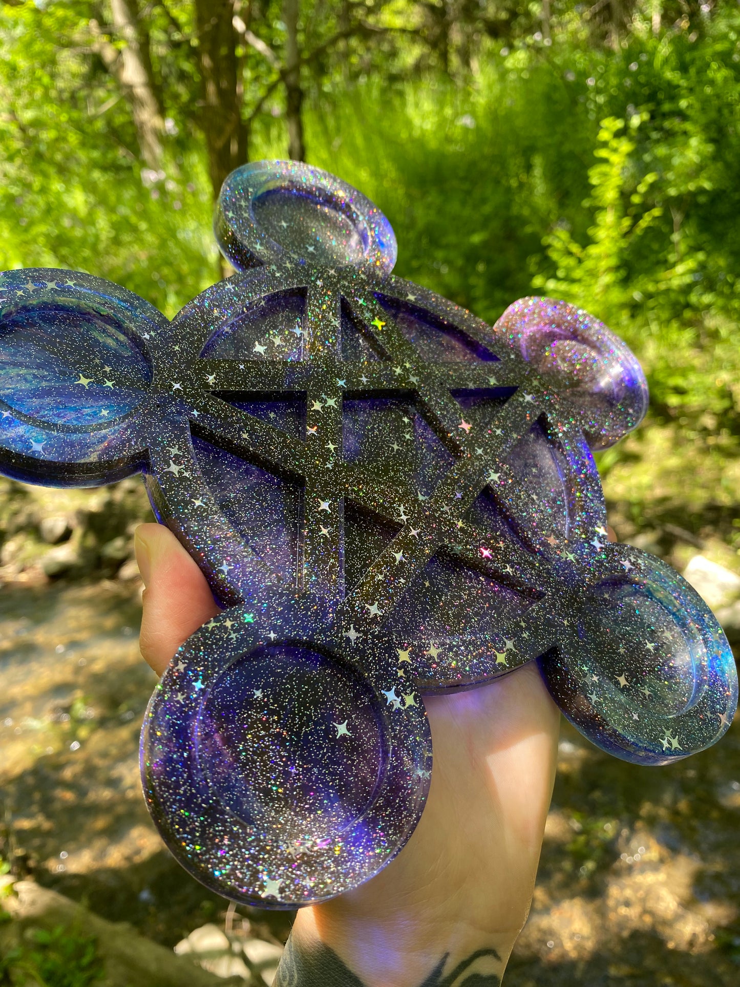 Pentacle Candle Holder - Galaxy