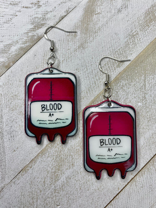 Blood Bag Earrings