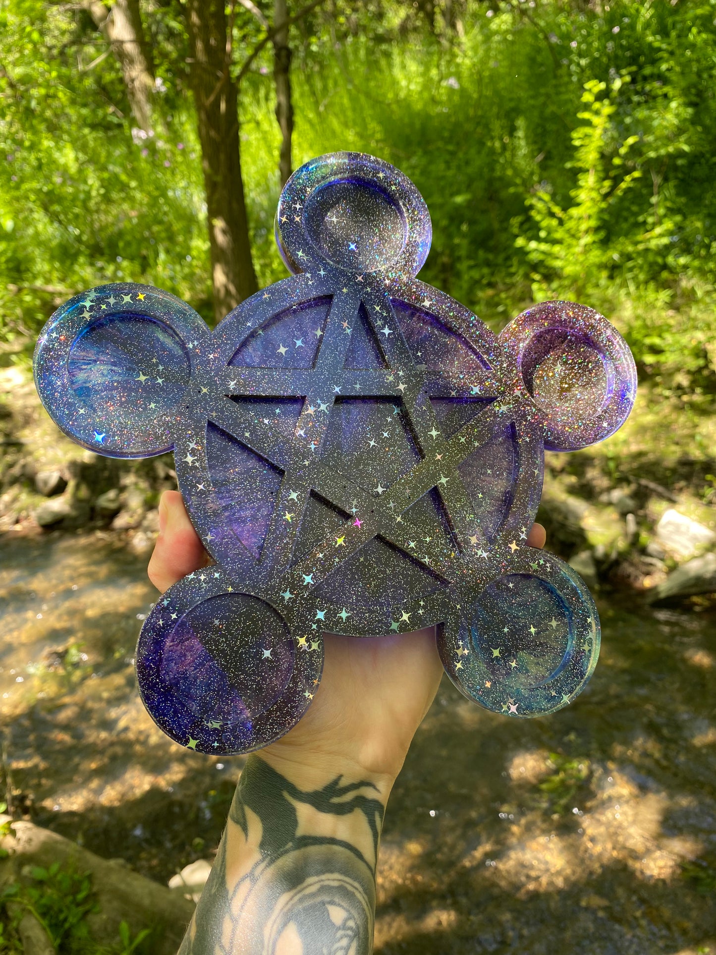 Pentacle Candle Holder - Galaxy