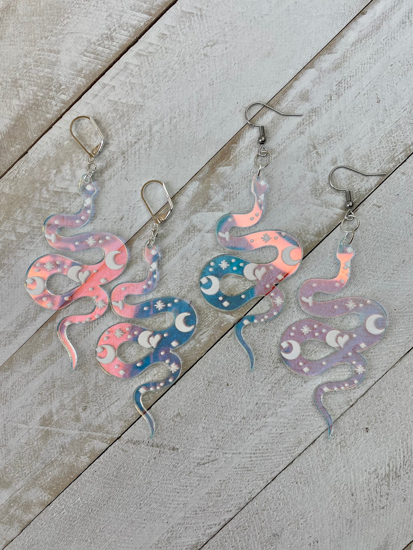 Iridescent Serpent Earrings