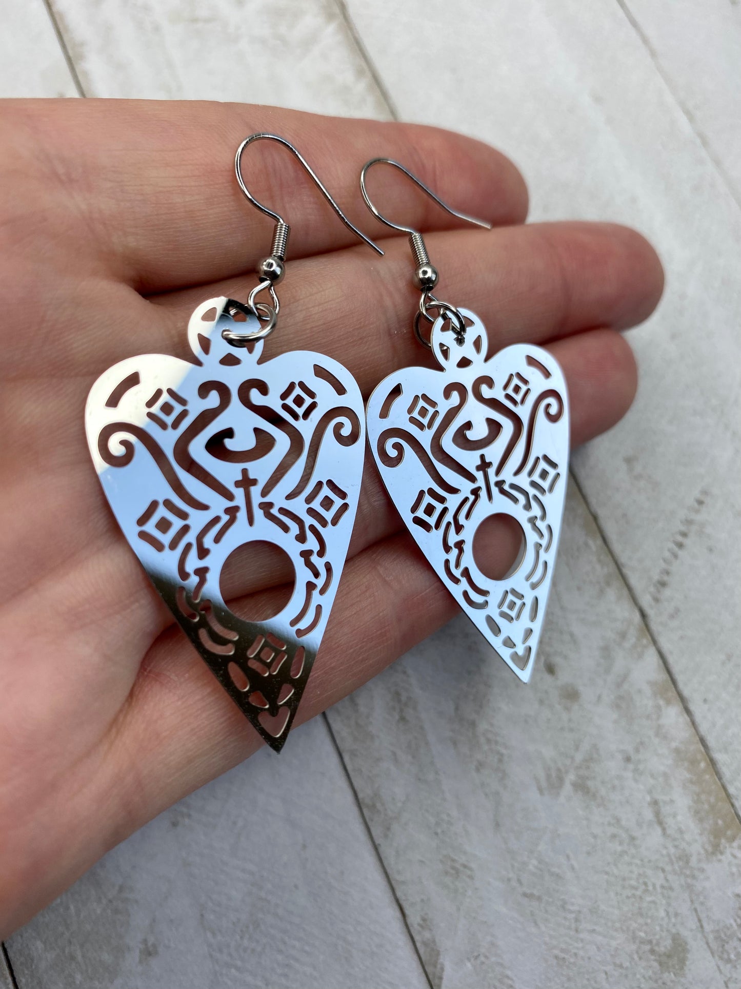 Chrome Planchette Earrings