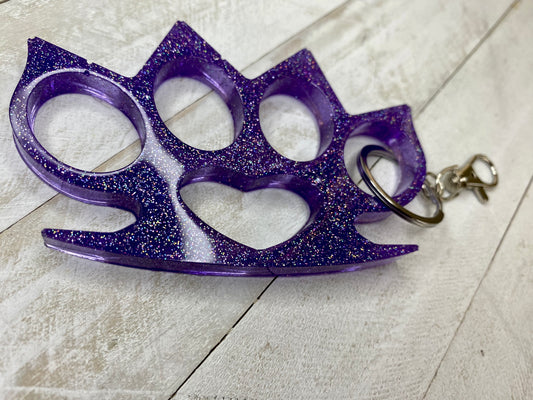 Sparkling Purple Knuckle Keychain