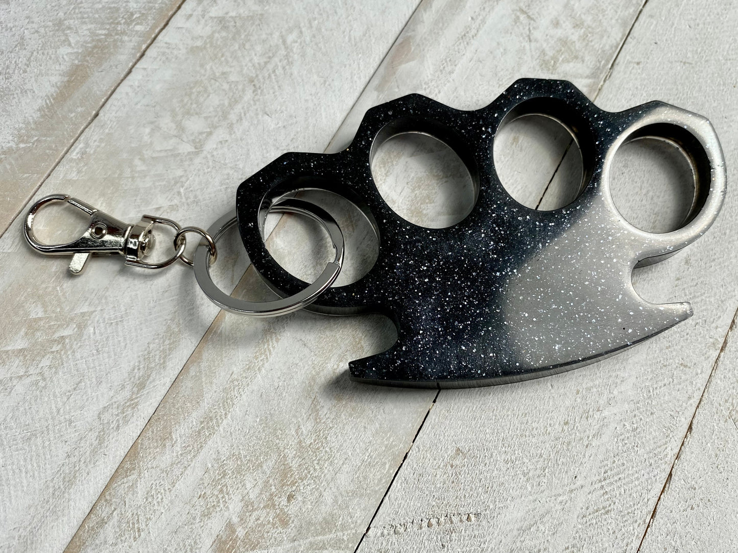 Blk Resin Knuckle Keychain