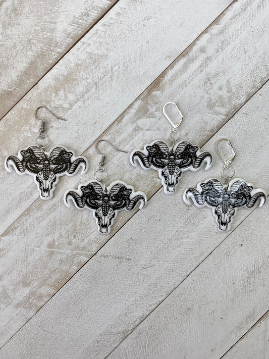 Ram Skull Earrings