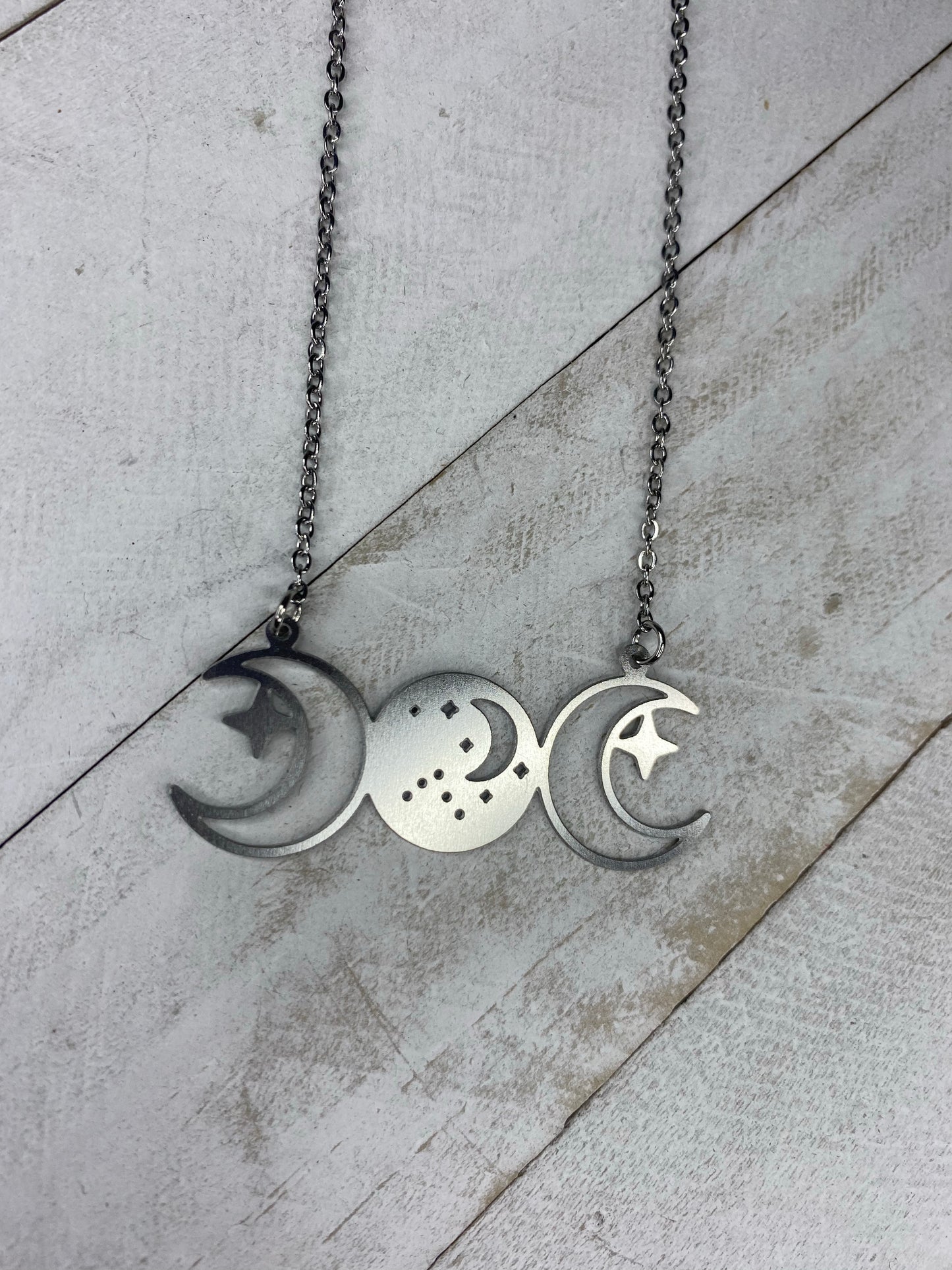 Reversible Triple Moon Necklace