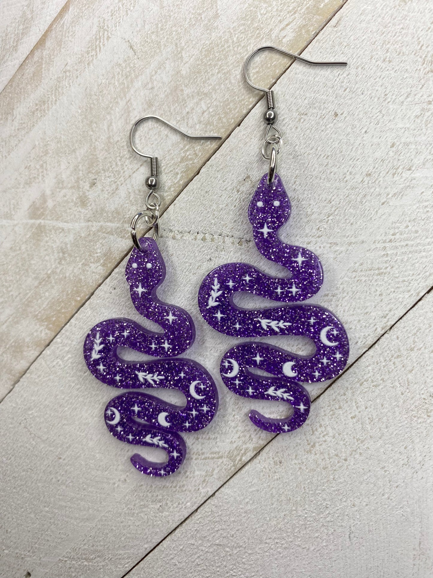 Glittery Snake Earrings