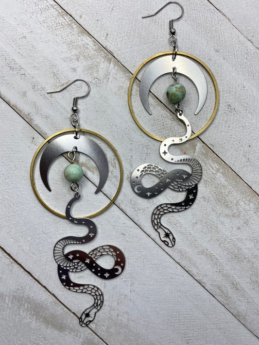 XL Snake Goddess Earrings