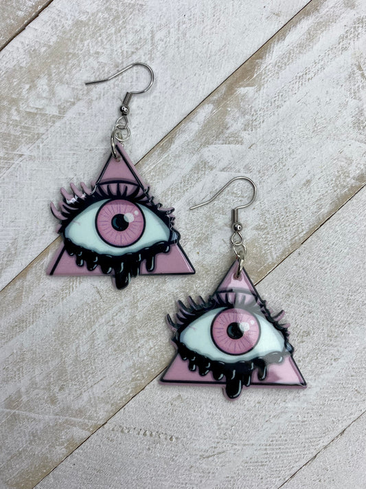 Pink All Seeing Earrings