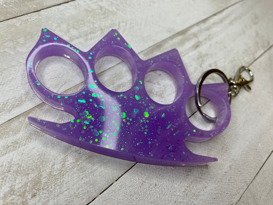 Purple Resin Knuckle Keychain