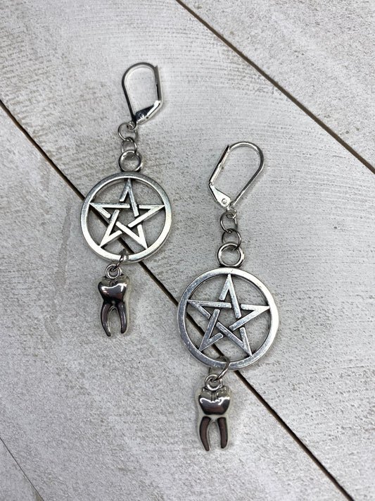 Pentacle teeth Earrings