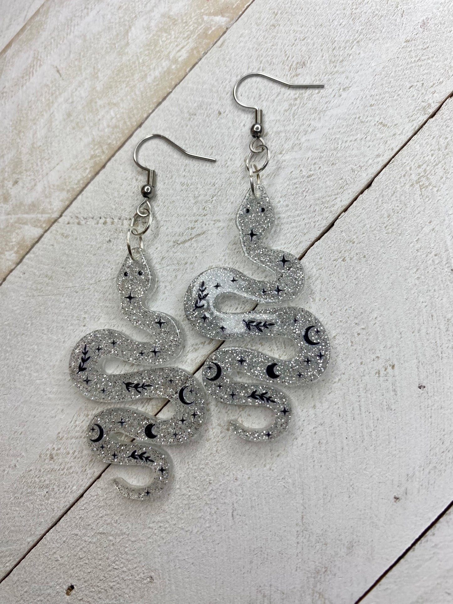 Glittery Snake Earrings