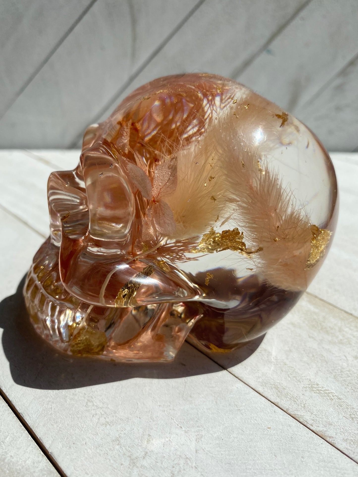 Rose Gold Floral Skull