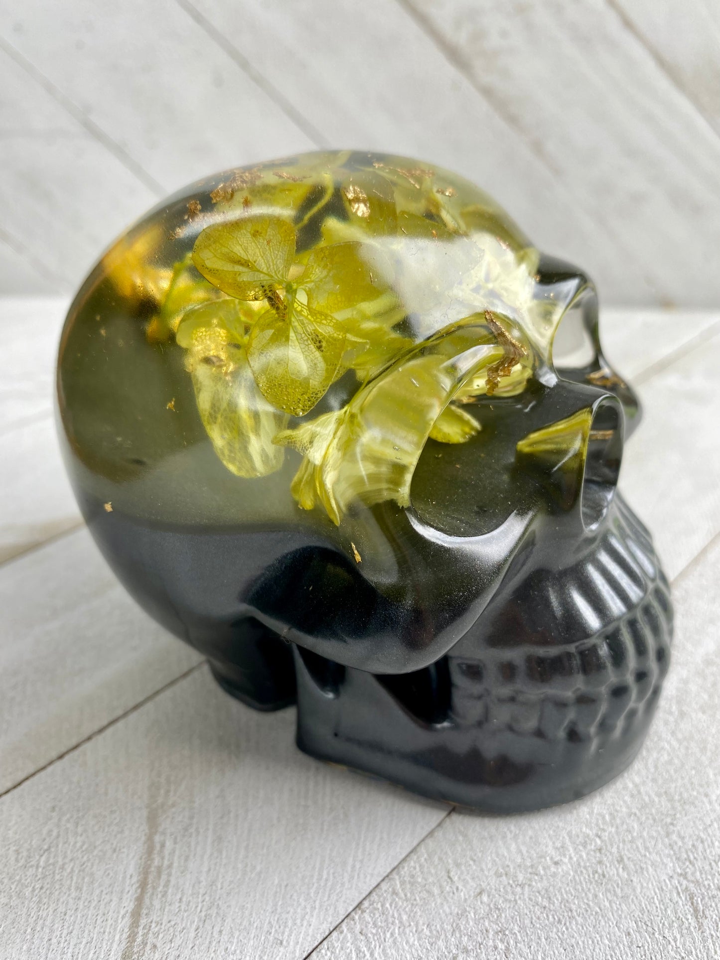 Yellow Hydrangea Skull