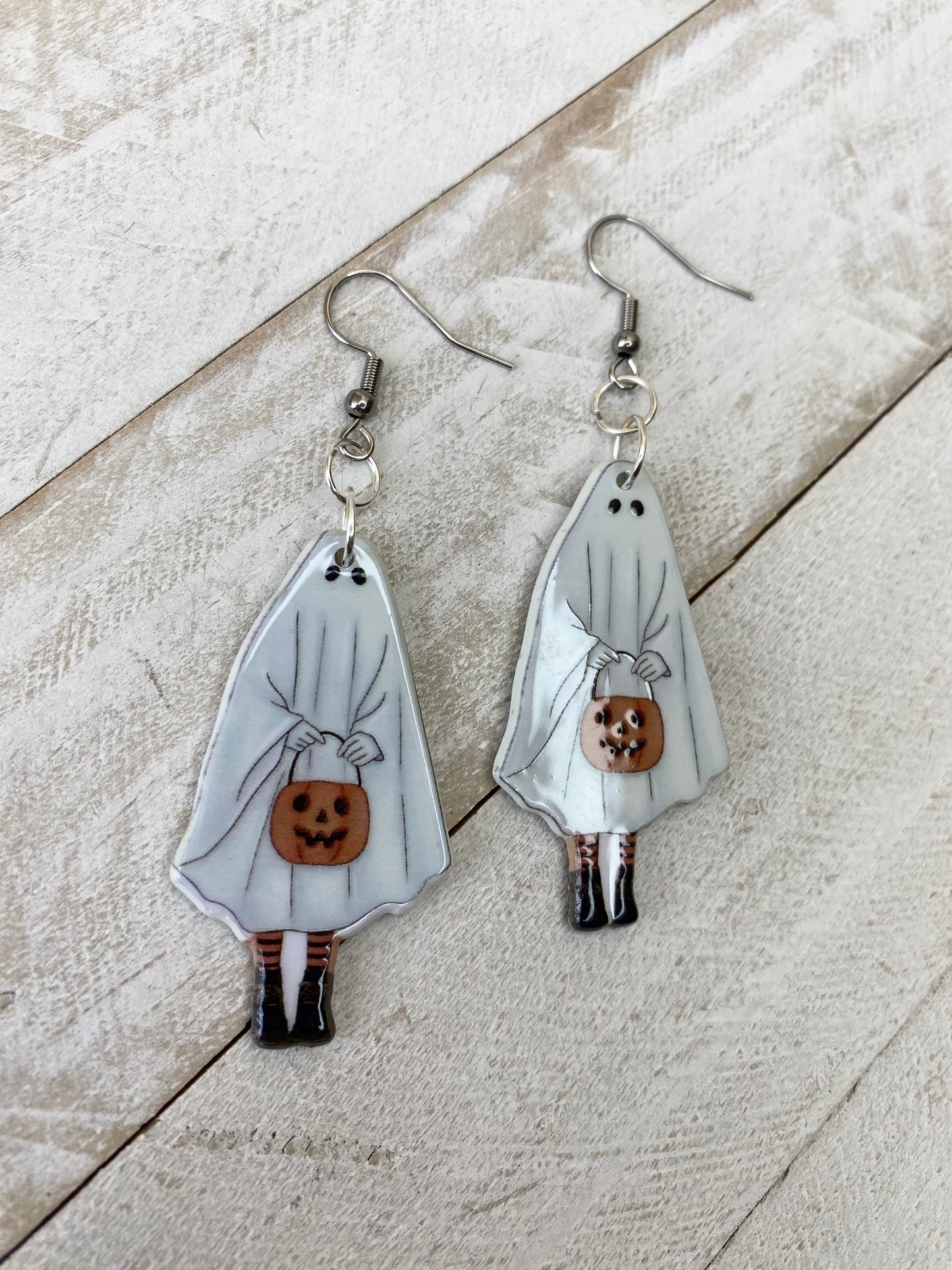 Pumpkin Ghost Earring