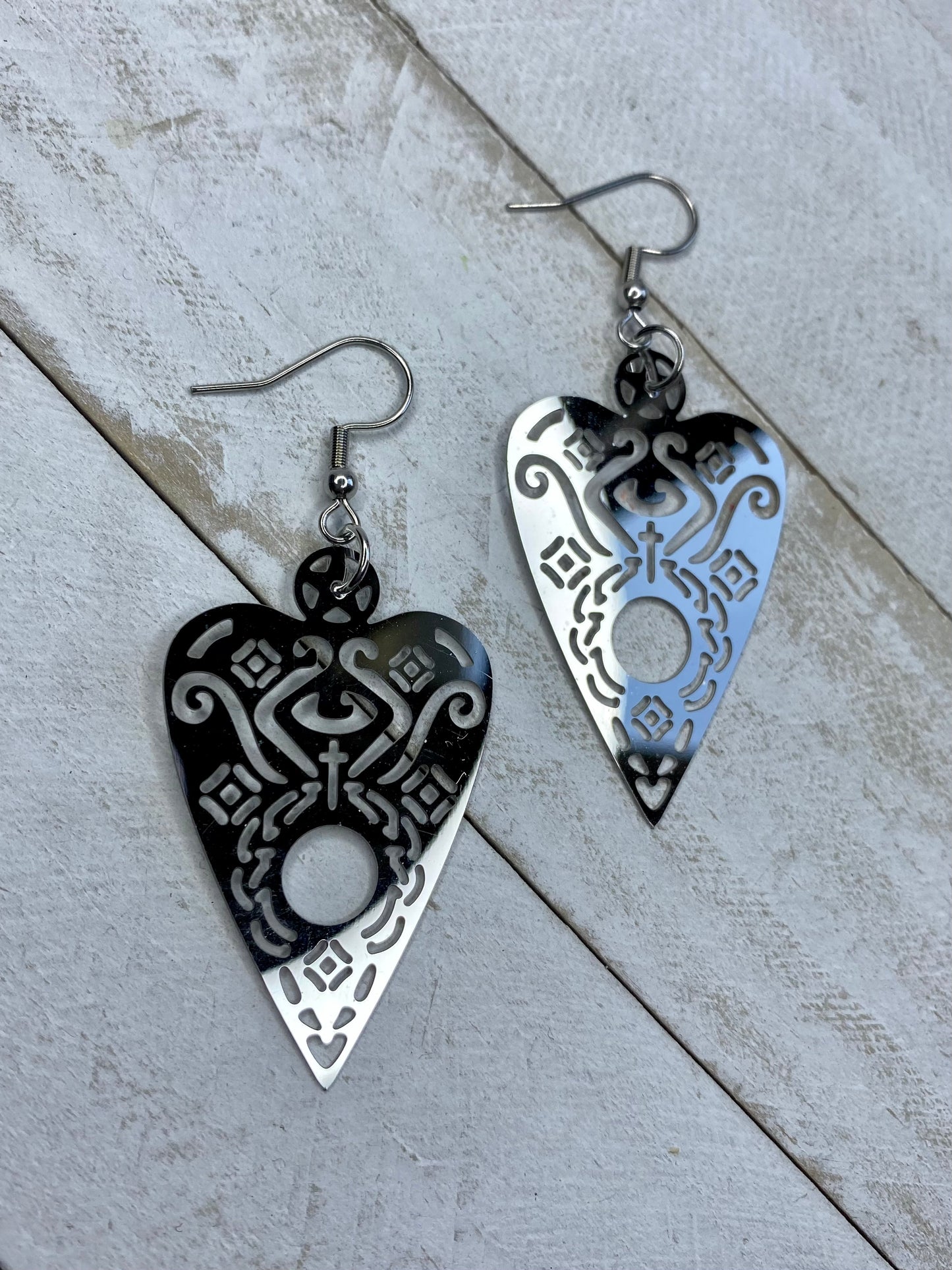 Chrome Planchette Earrings