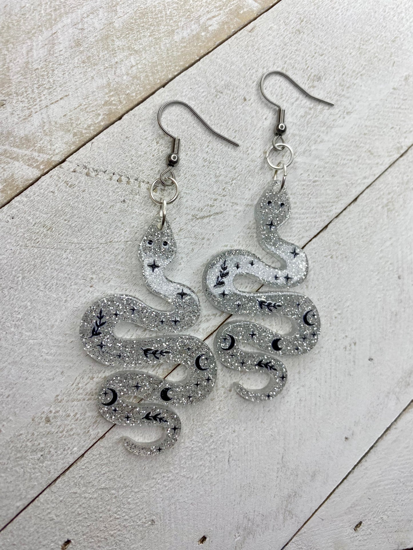 Glittery Snake Earrings