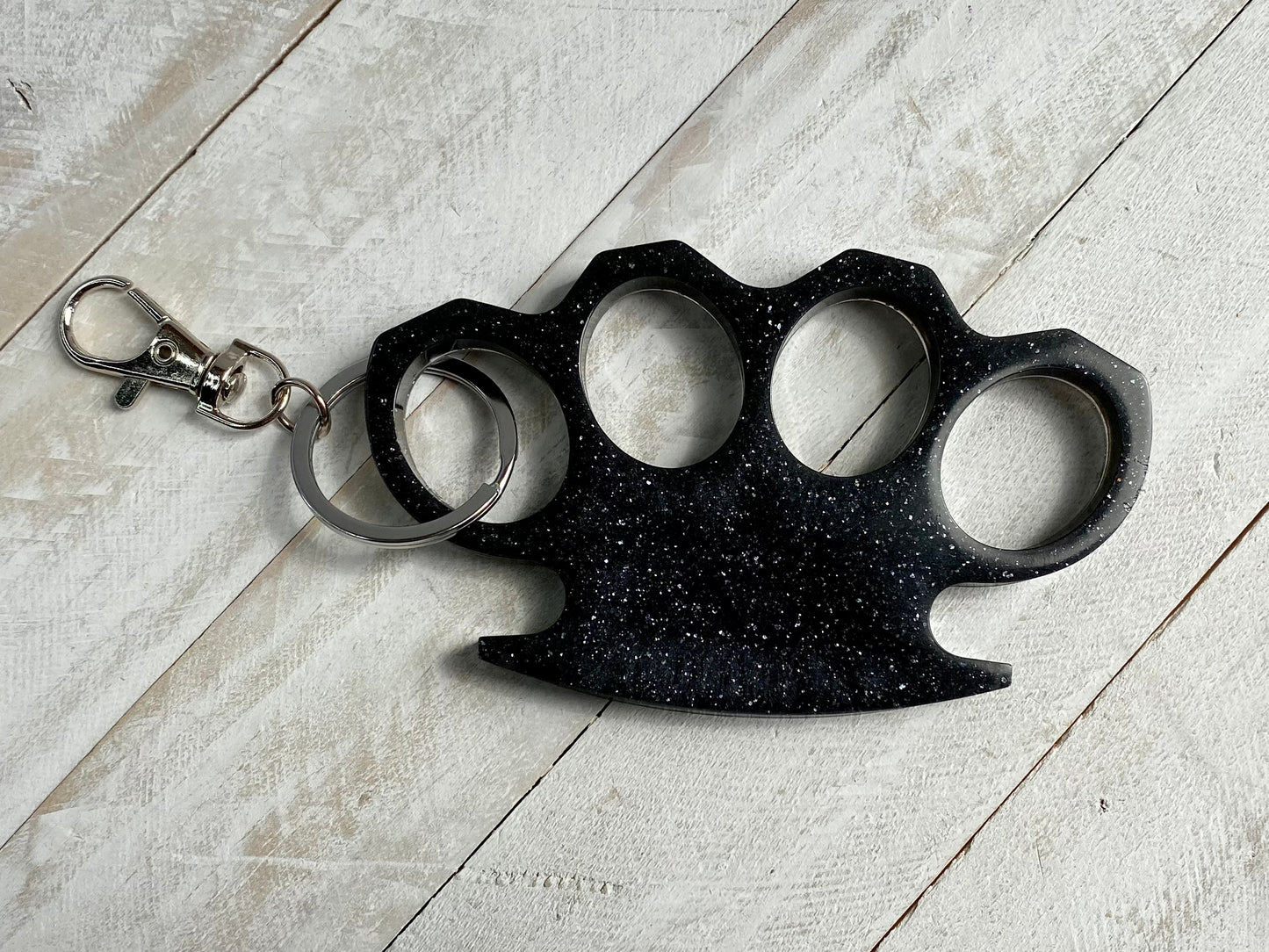 Blk Resin Knuckle Keychain