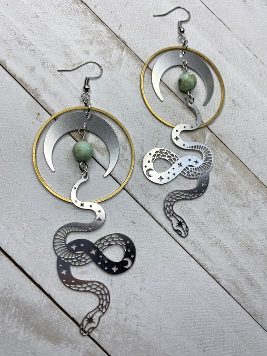 XL Snake Goddess Earrings