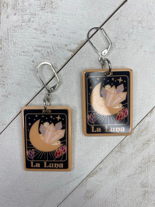 The Moon Tarot Card Earrings