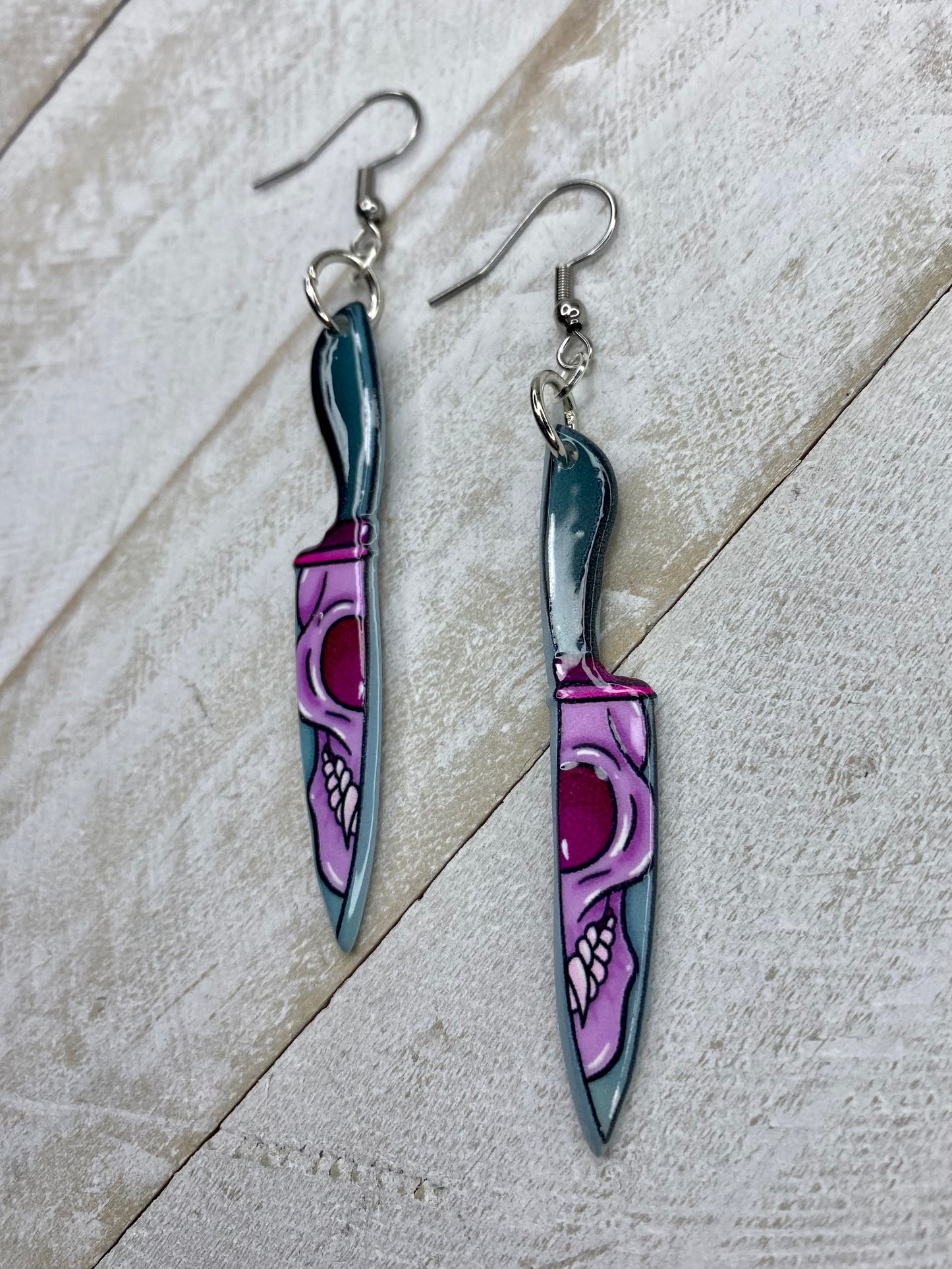 Purple Knife Earrings