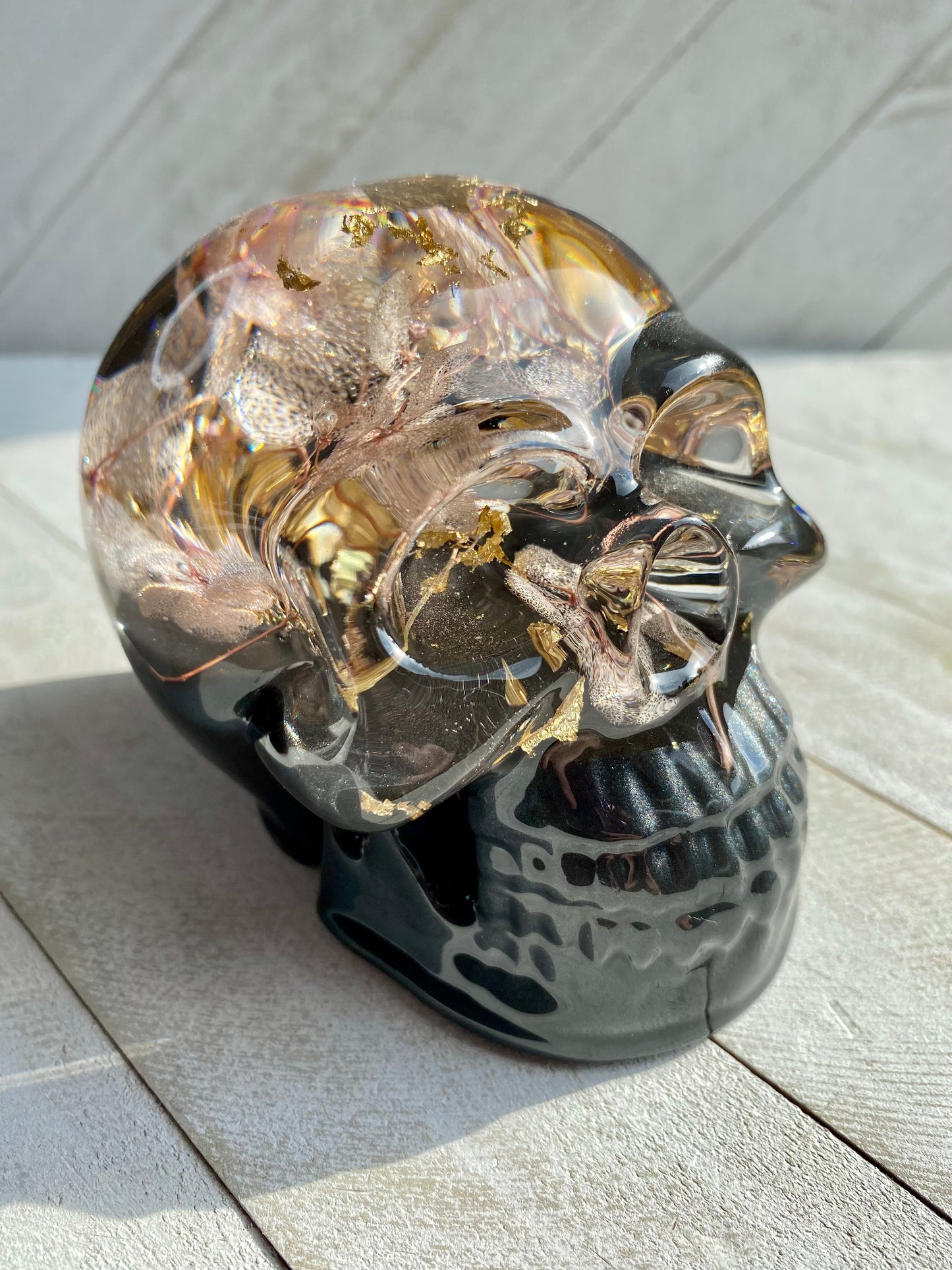 Icy Pink Floral Skull