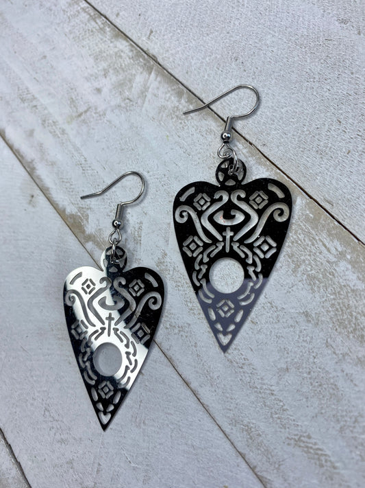 Chrome Planchette Earrings