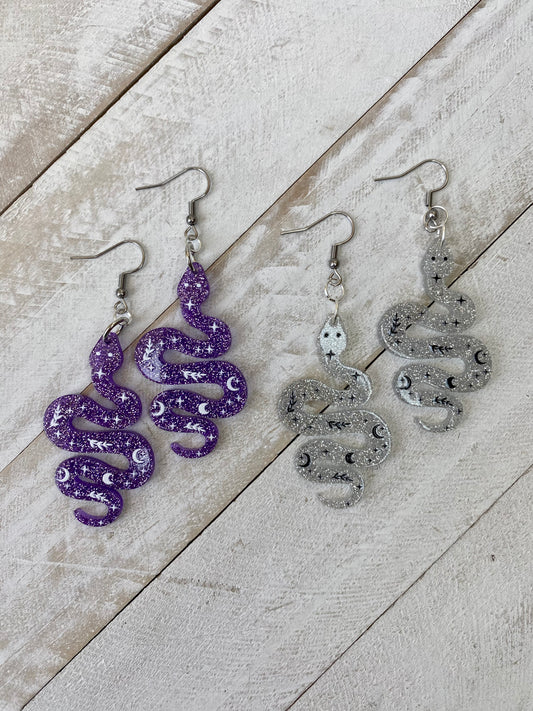 Glittery Snake Earrings