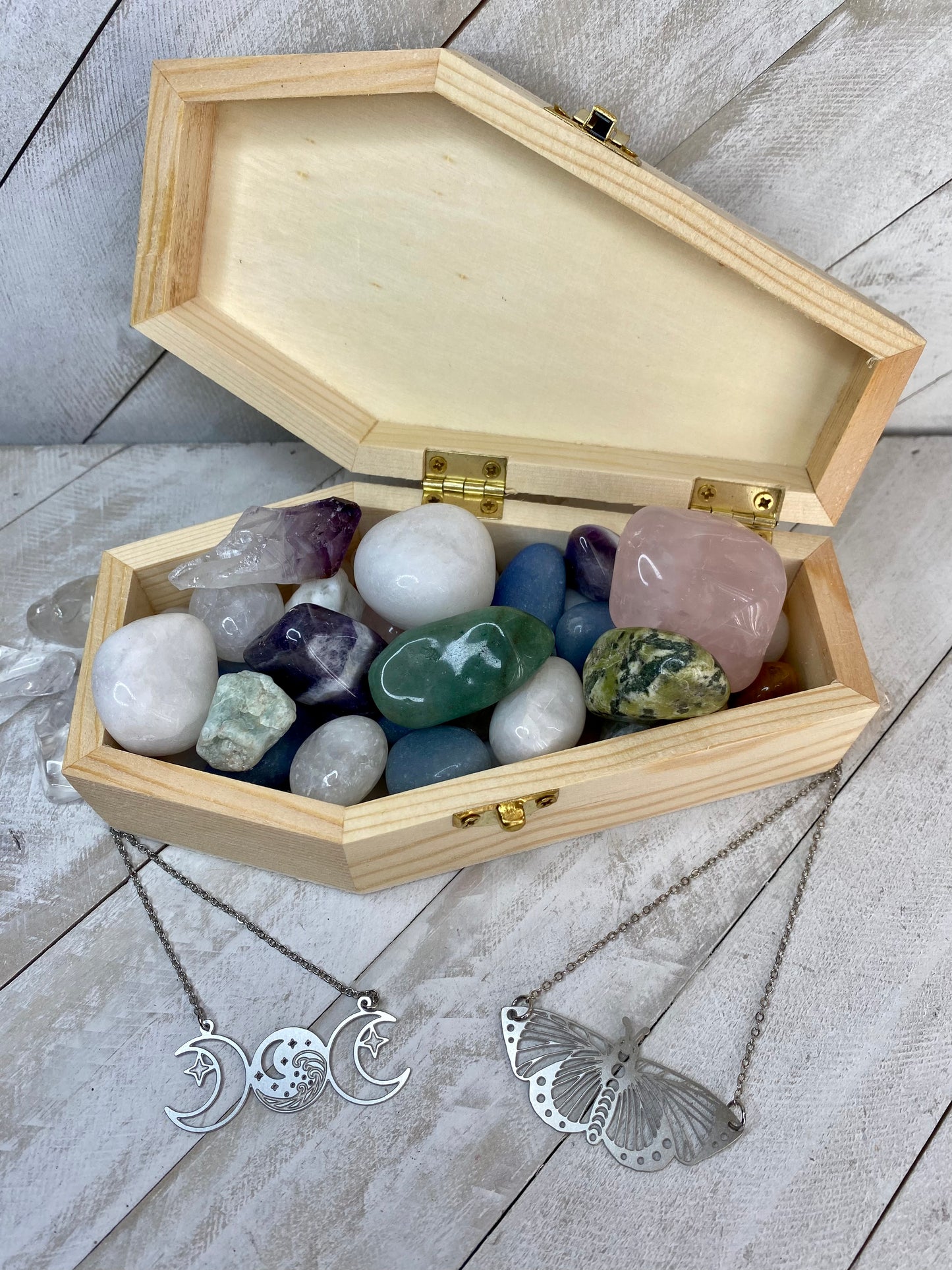 Necklace Coffin Crystal Mystery Box