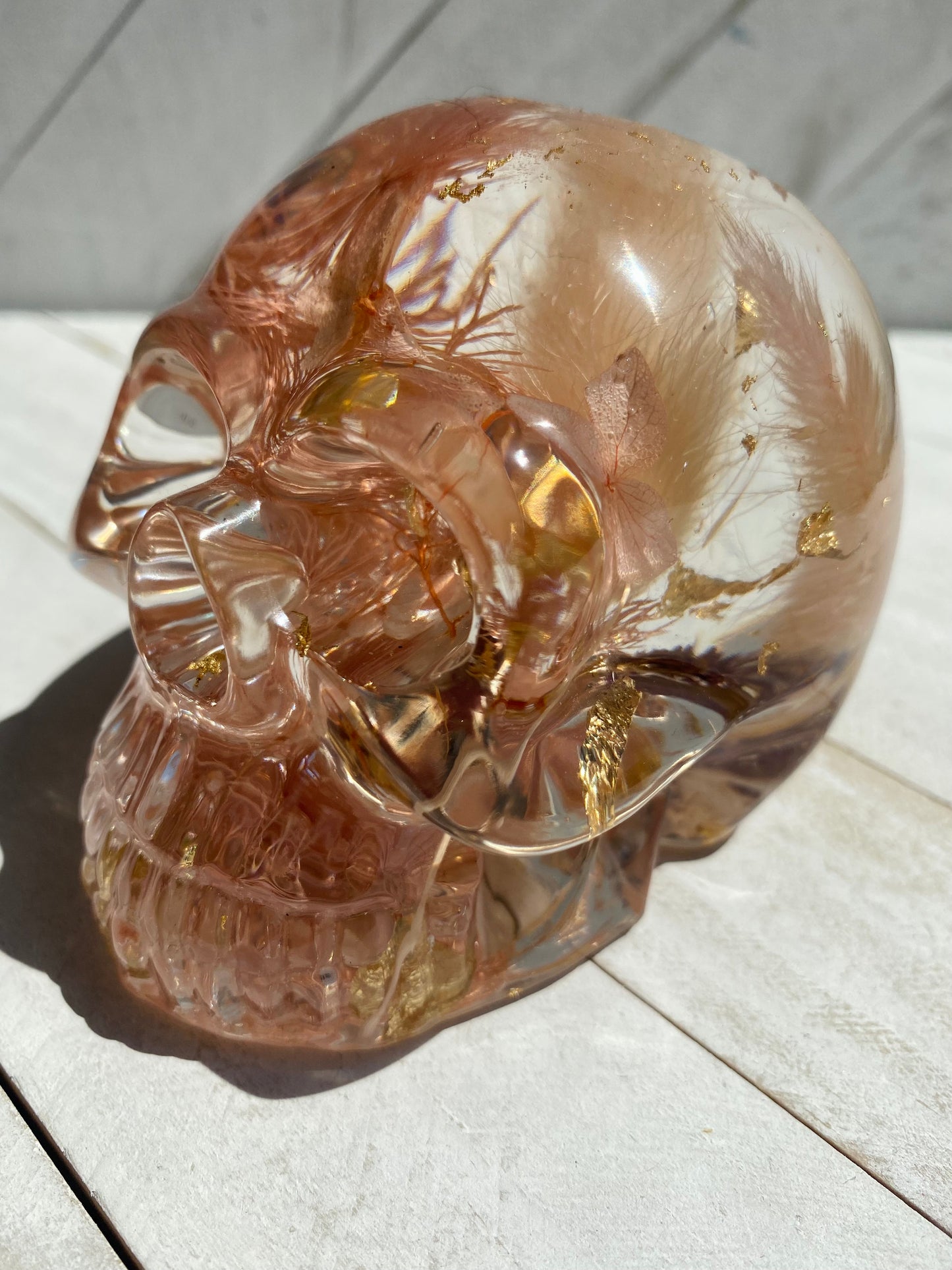 Rose Gold Floral Skull