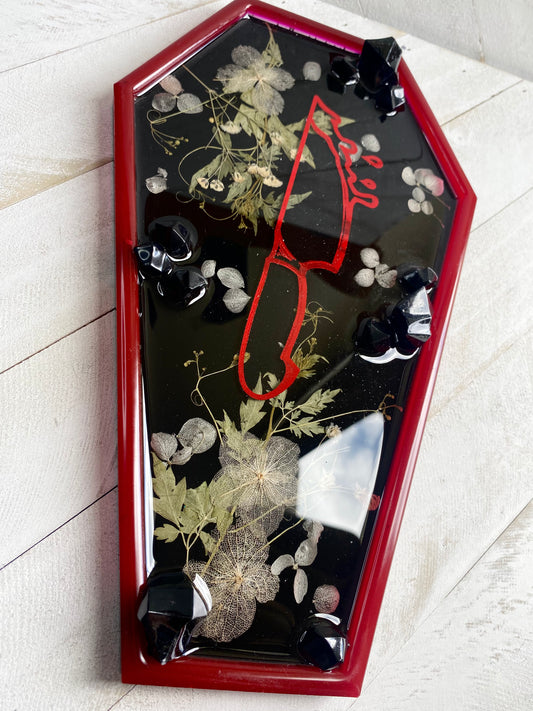 Floral Knife Coffin Tray