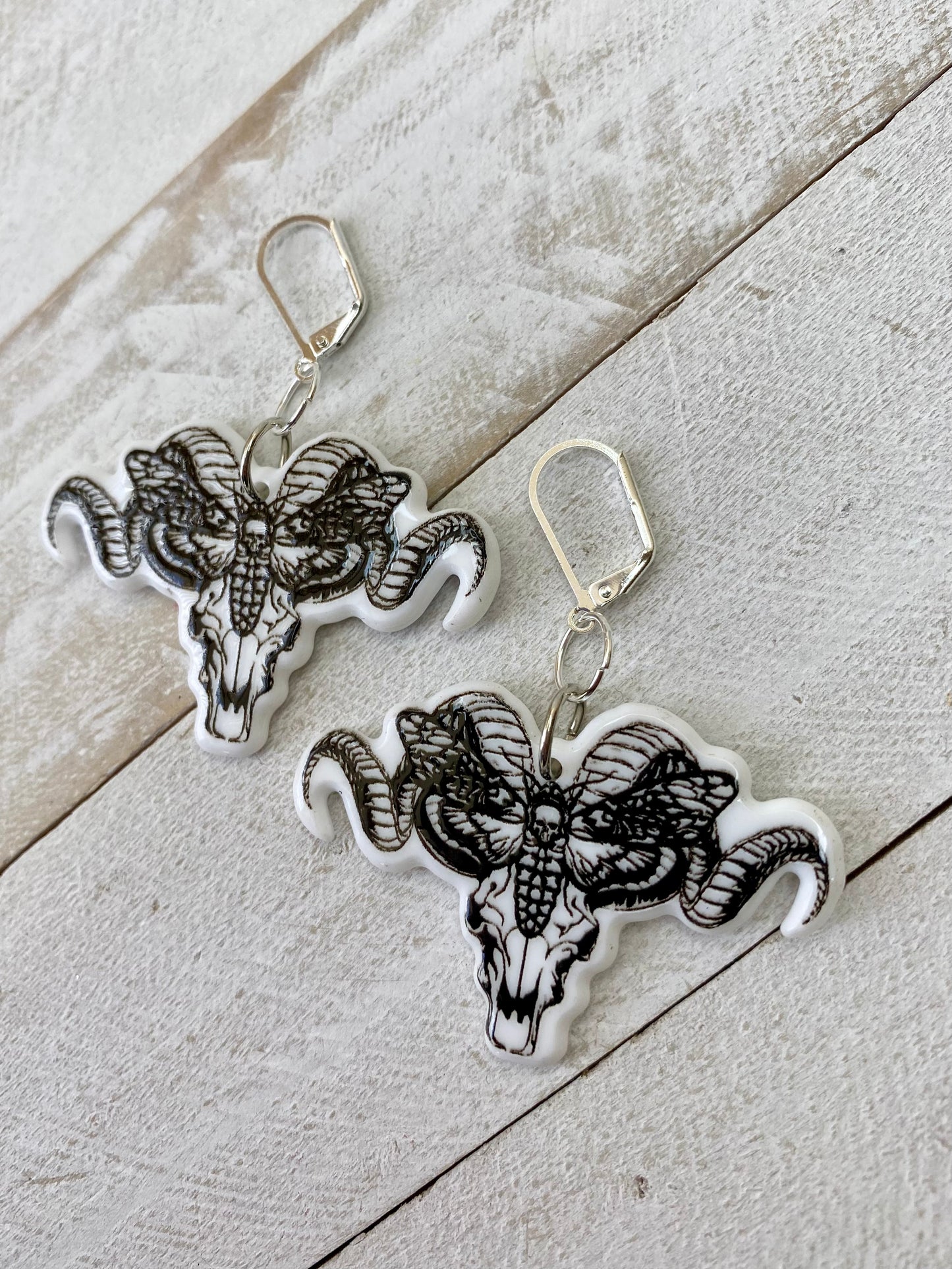 Ram Skull Earrings