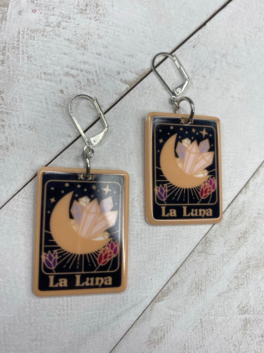 The Moon Tarot Card Earrings